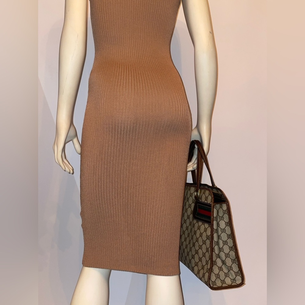 Gucci Sherry GG Monogram Canvas Handbag GG Signature Stripe Rare Bag - Picture 5 of 16